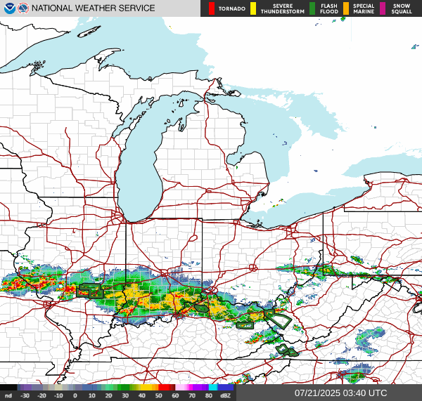 Weather radar map